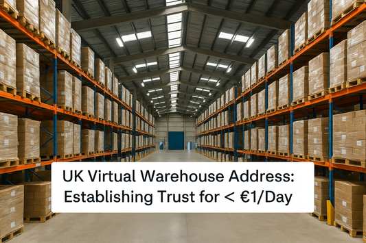 Bright modern UK warehouse facility on a trading estate, symbolizing trust, business credibility, and professional virtual address services.