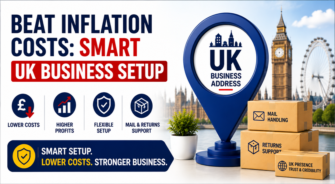 Beat inflation costs banner with smart UK business setup, UK address services, and lower overhead support