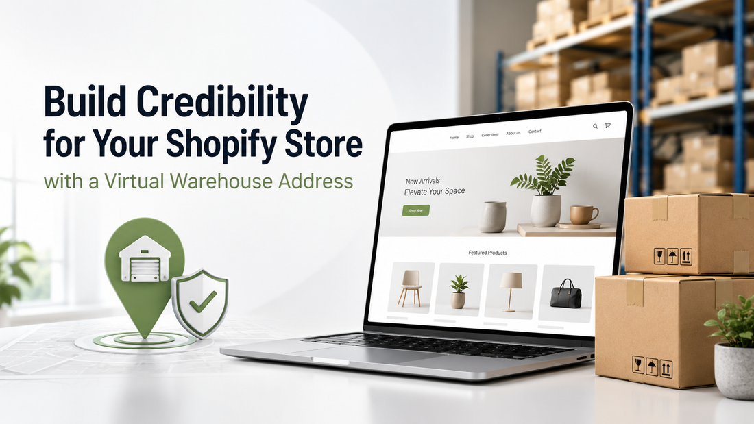 Build credibility for your Shopify store with a virtual warehouse address