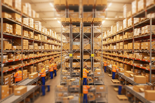 UK commercial warehouse interior for Canadian sellers using a virtual warehouse address