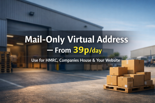 Mail-only virtual address UK from 39p per day with digital mailbox and mail forwarding services