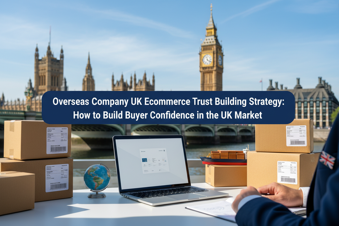 London Big Ben with overseas ecommerce parcels and UK business setting.