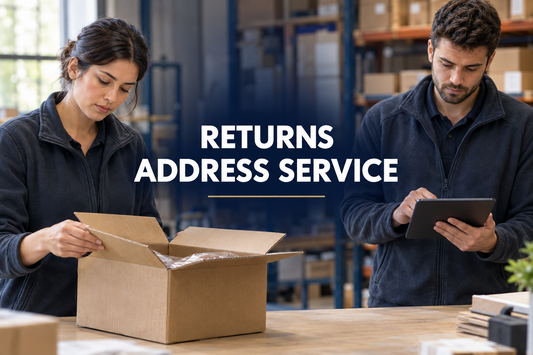 Returns address service UK warehouse for ecommerce sellers and customer parcel handling