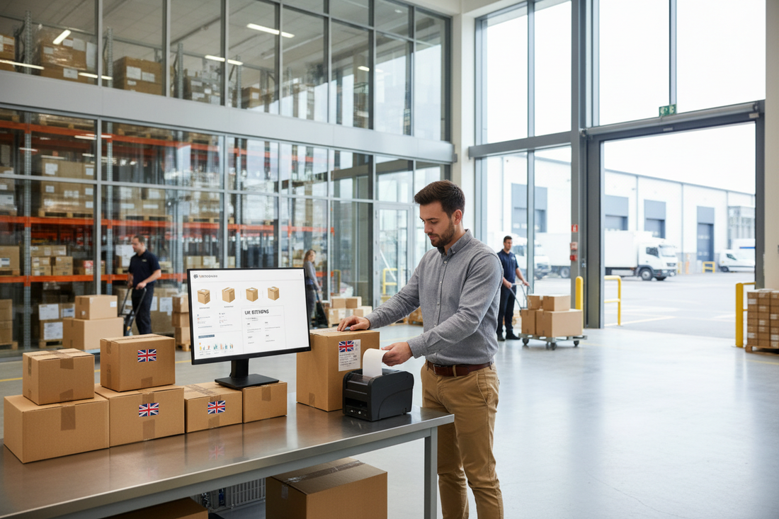 Setting up a UK returns address for a Shopify store at a commercial warehouse trading estate