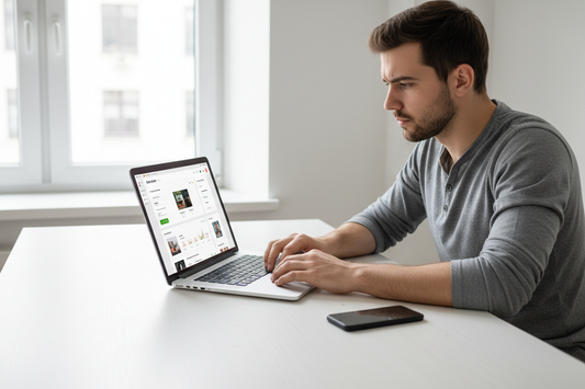 Ecommerce seller setting up a verified UK trading address for Shopify store compliance
