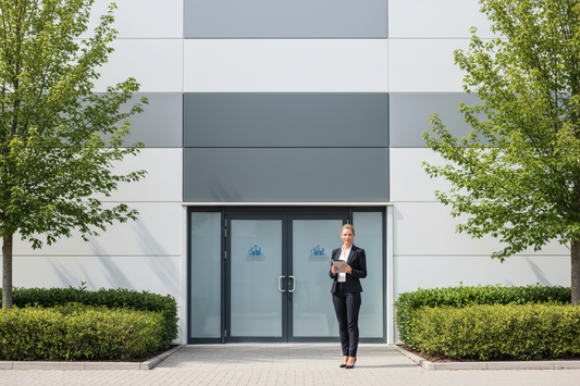 UK ecommerce seller using a professional UK business address at a commercial trading estate