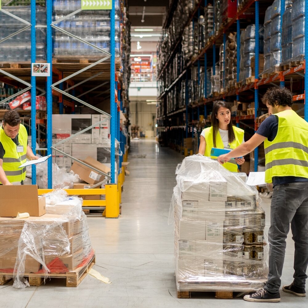 International warehouse storage racks symbolizing Global Plan.