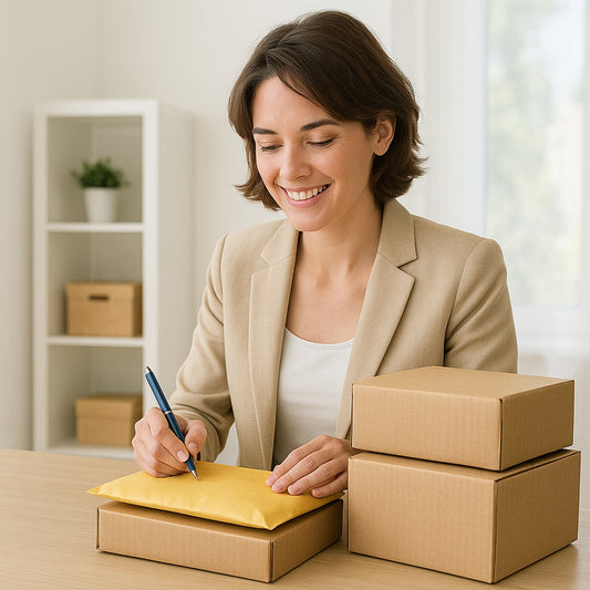 Professional managing multiple parcel boxes for Growth Plan.